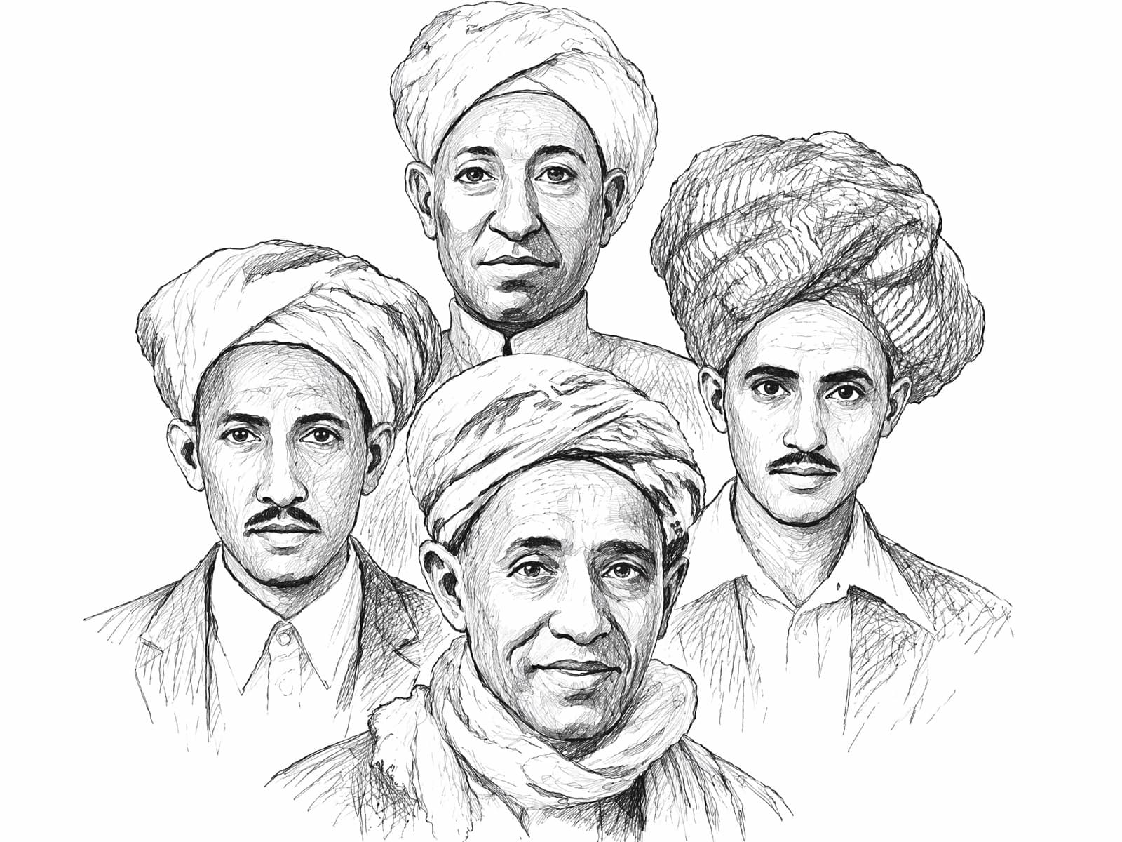 The four founders of HSA Group — an illustrated portrait of the Saeed Anam brothers